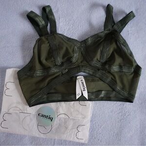 CantiqLA Boutique Brand New Mesh Vintage Soft Cup Bralette in Succulent Size S